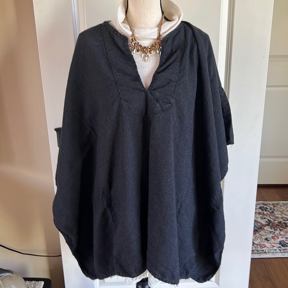 Magnolia Pearl Sweaters - Magnolia Pearl Grey Wool Poncho